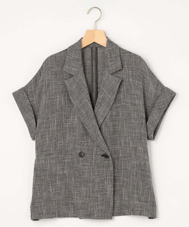 組曲 S 【先行予約】【WEB限定】メランジレノクロス バックペプラムジャケット ブラック系7