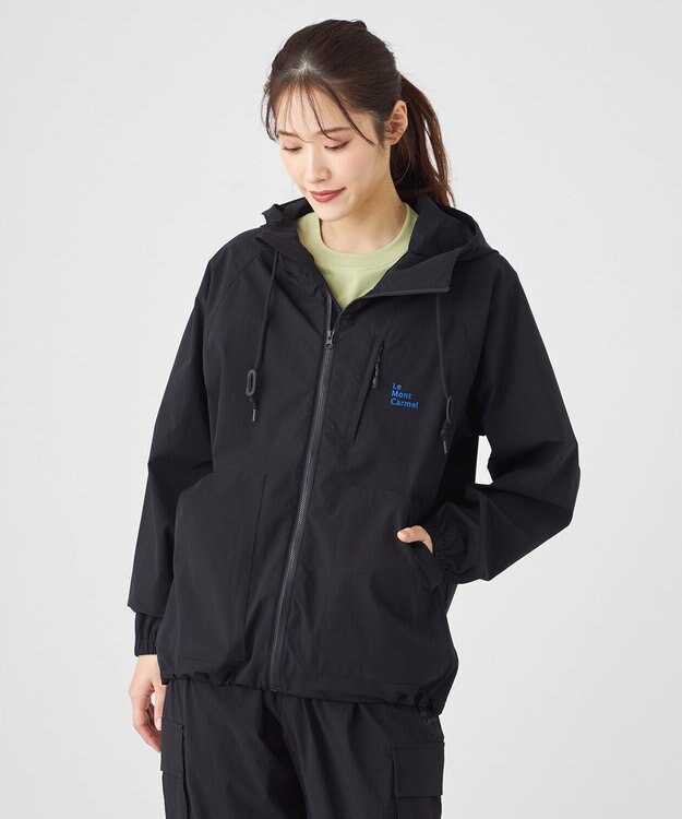 SHARE PARK LADIES 【撥水・UVカット・ストレッチ・軽量 】パッカブルマウンテンパーカー（Mサイズ） ブラック系