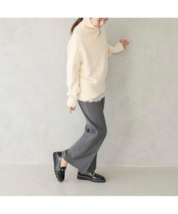 MODE ET JACOMO <carino>【レイン対応】厚底ビットローファー ブラックエナメル