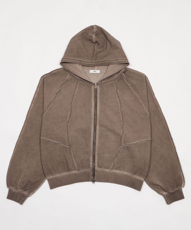 WEGO 【ユニセックス着用ITEM/MLサイズ展開】スウィッチングZIPパーカー ブラウン