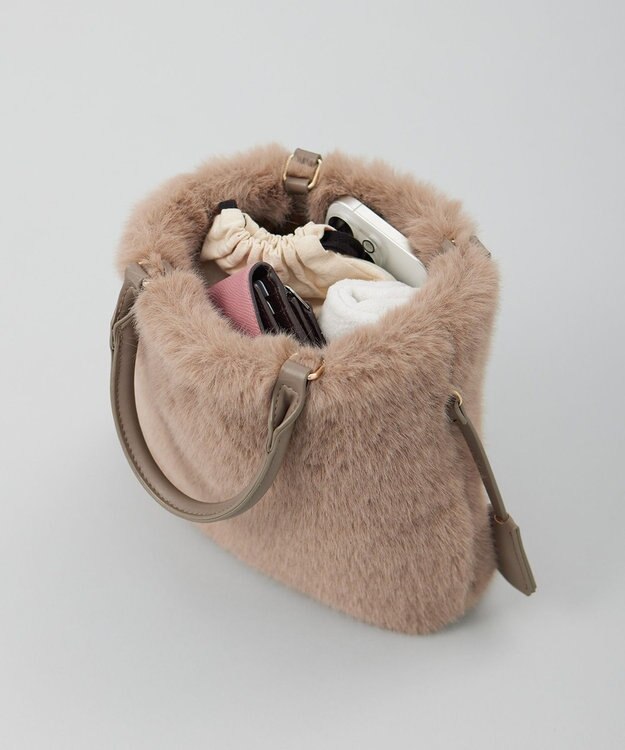 J.PRESS LADIES 【2way】エコファー バッグ ブラウン系