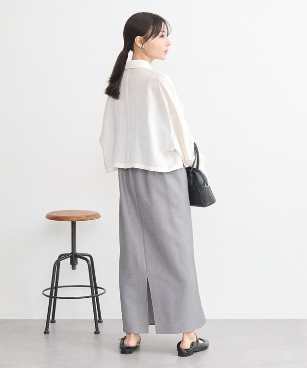 earth music&ecology Ｗポケットショートシャツ Off White
