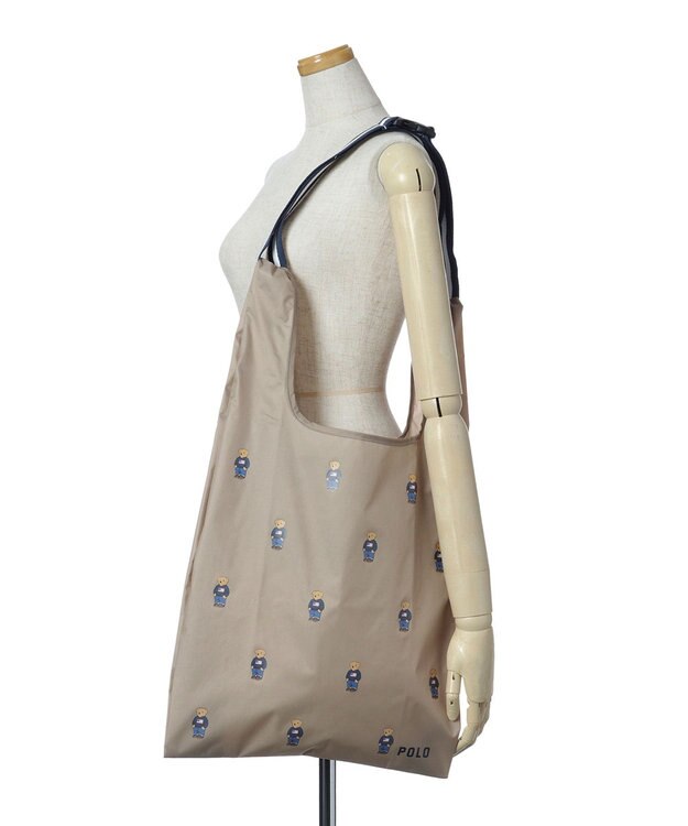 MOONBAT POLO RALPH LAUREN ベルト付きレインバッグ ポロベア総柄／撥水 透湿 ベージュ