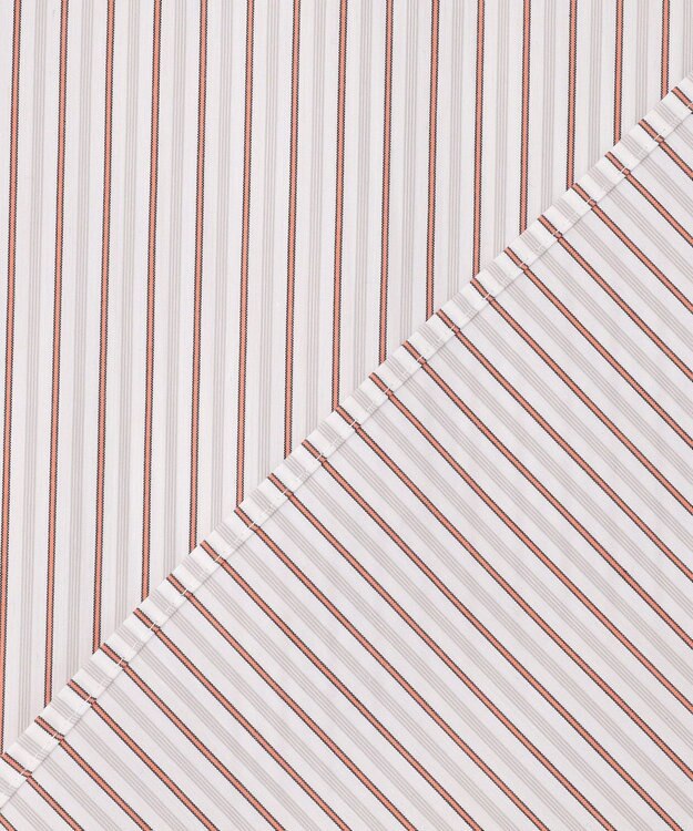 J.PRESS LADIES BEZコットンナイロン ストライプ シャツ ブラウス ホワイト×グレー系