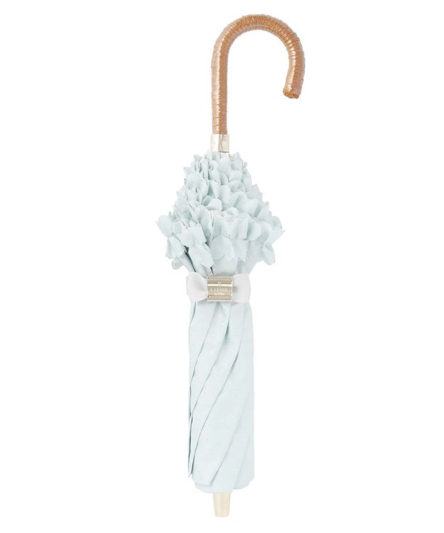 MOONBAT ランバン オン ブルー 晴雨兼用日傘 折りたたみ傘 ドビー×フリル 遮光 遮熱 UV オリーブグレー