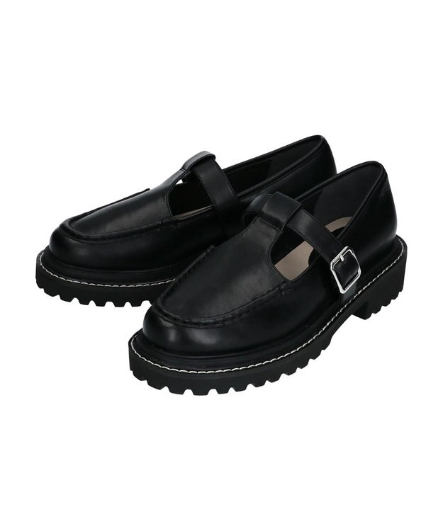 earth music&ecology ＯＲｉｅｎｔａｌＴＲａｆｆｉｃ　Ｔストラップシューズ Black