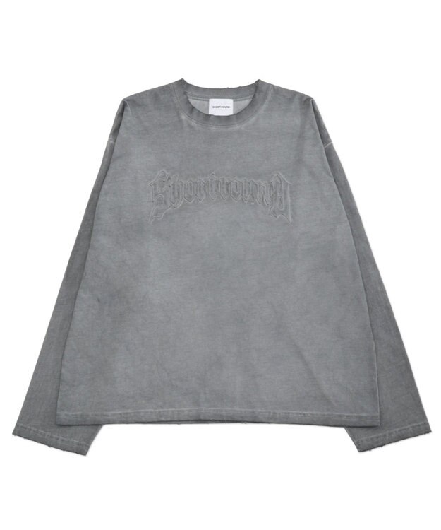 WEGO 【ユニセックス着用ITEM/MLサイズ展開】コールドダイダメージアップリケT（LS） グレー