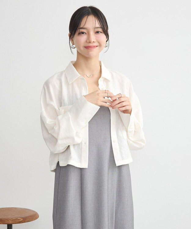 earth music&ecology Ｗポケットショートシャツ Off White