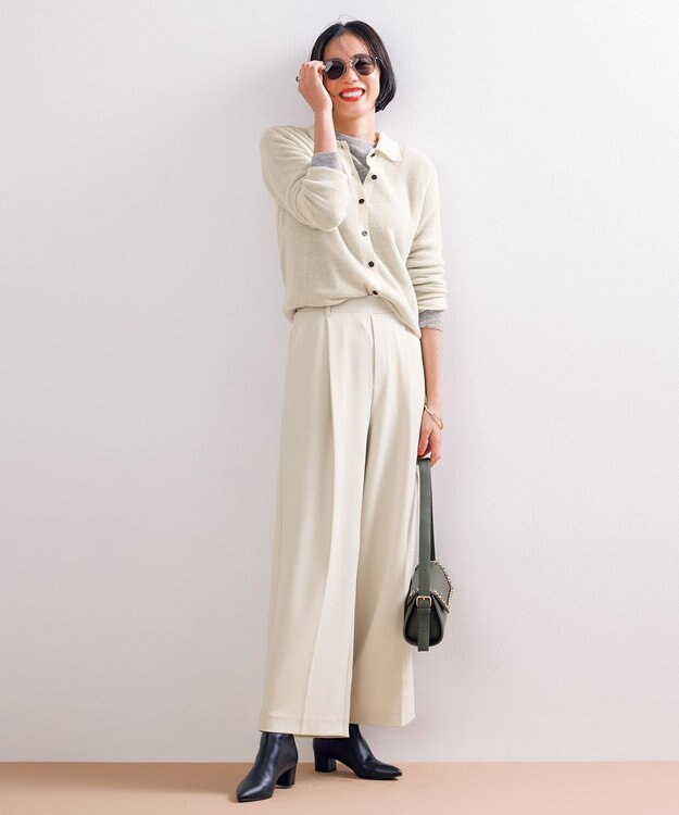 UNFILO ファインアルパカ クルーネック グレー