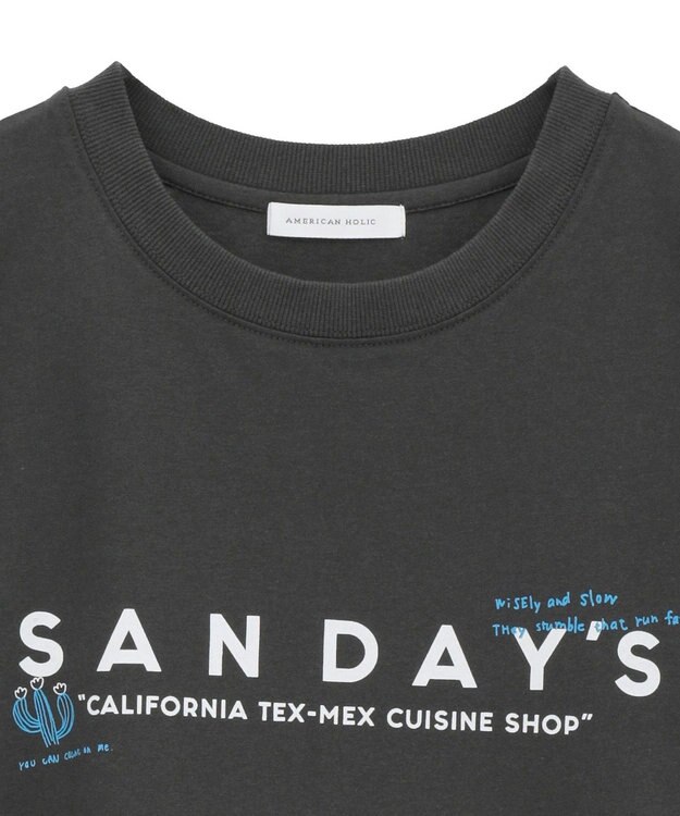 AMERICAN HOLIC SANDAYS ロングTシャツ Charcoal Gray