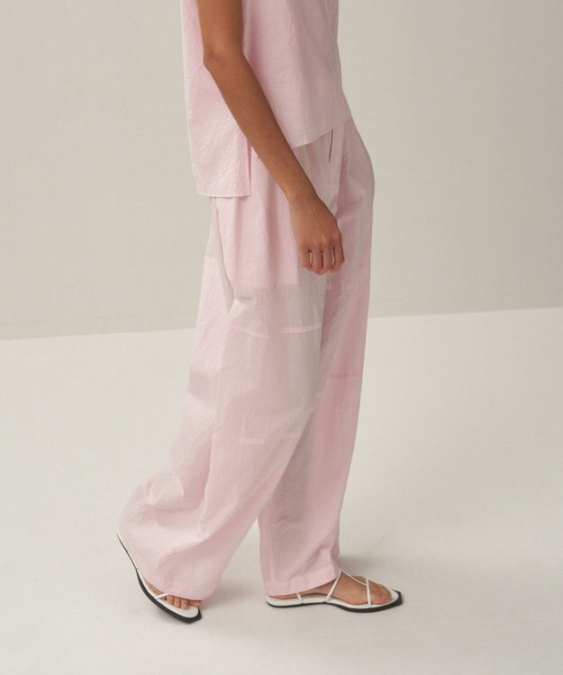 ATON CATCH WASHER COTTON | イージーワイドパンツ PINK
