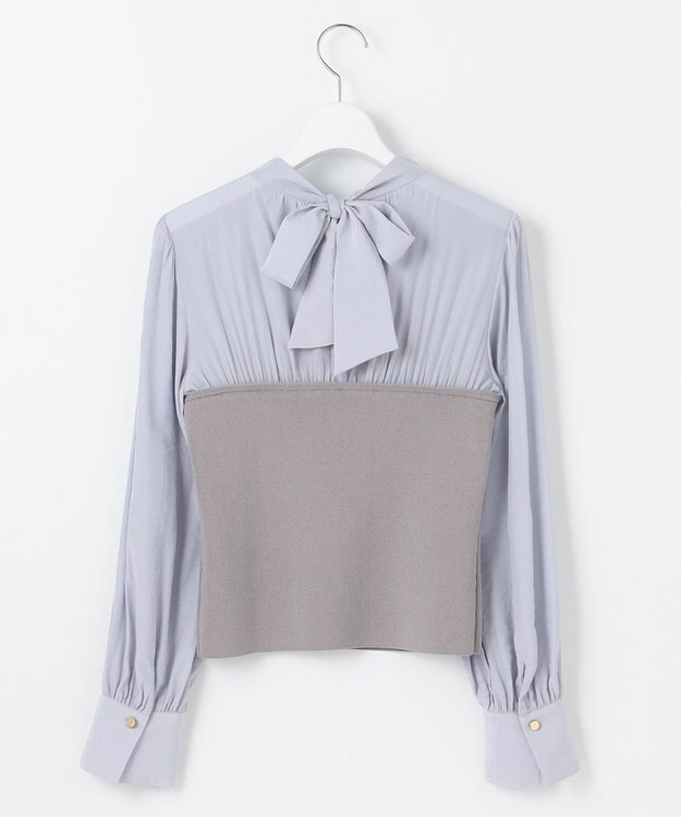 Feroux 【洗える】ビスチェドッキングニット プルオーバー スカイブルー系