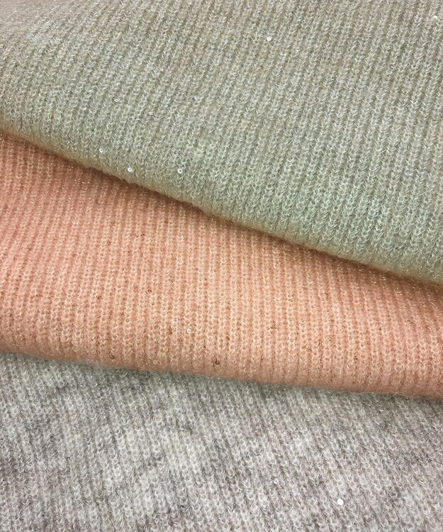 23区 L モヘヤミックススパングル Vネック ニット ピンク系