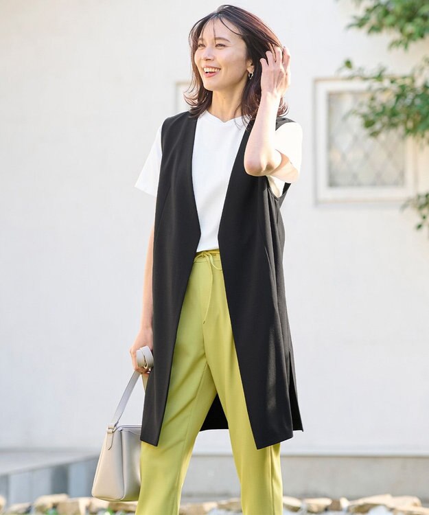 ANY 【セットアップ対応・UVケア・接触冷感】イージケアスタイルアップジレ ブラック