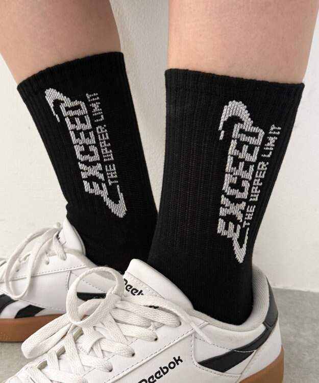 WEGO EXCEEDロゴリブソックス ブラック