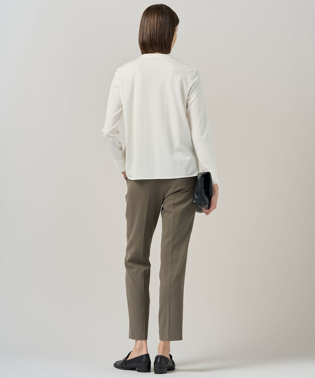 ICB L 【UVカット・洗える】ウール2WAYストレッチ スティックパンツ モカ