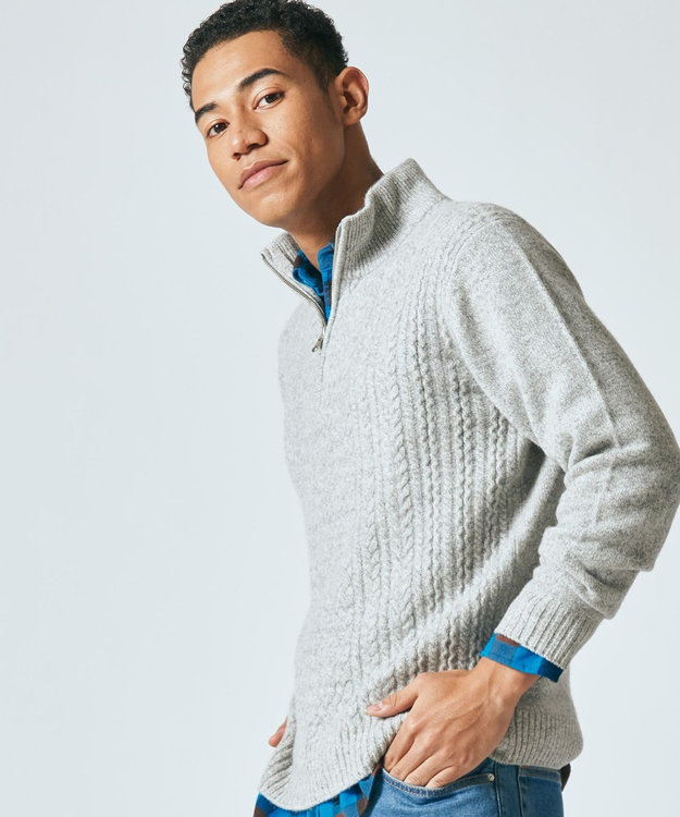 【Cash Lamb's Wool】ハーフジップ タートルネック ニット / J.PRESS MEN | ファッション通販  【公式通販】オンワード・クローゼット