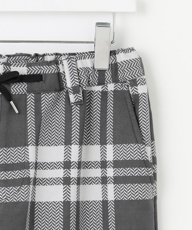 PW CIRCULUS 【MEN】チェック柄 スエードライクテーパードパンツ グレー系5