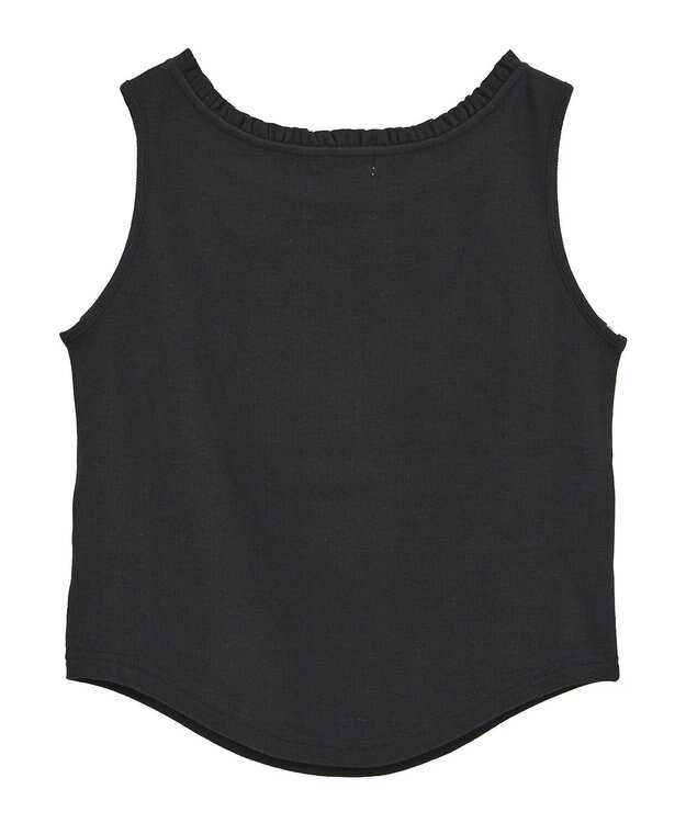 earth music&ecology フリルロゴノースリーブプルオーバー Black