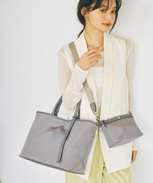 TOPKAPI 【Breath TOPKAPI】撥水 2way A4 トートバッグ / ミニポーチセット グレー