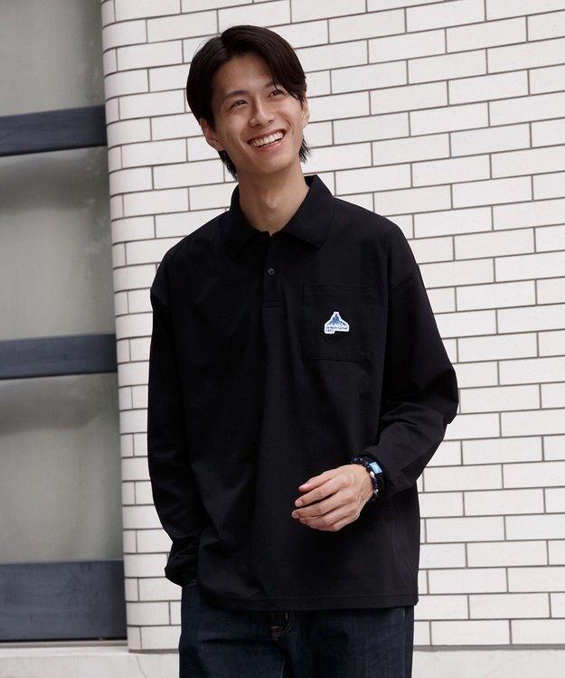 SHARE PARK MENS 【UVケア・吸水速乾・ストレッチ・軽量 】エンブレムポロTシャツ（L・XLサイズ） ブラック系