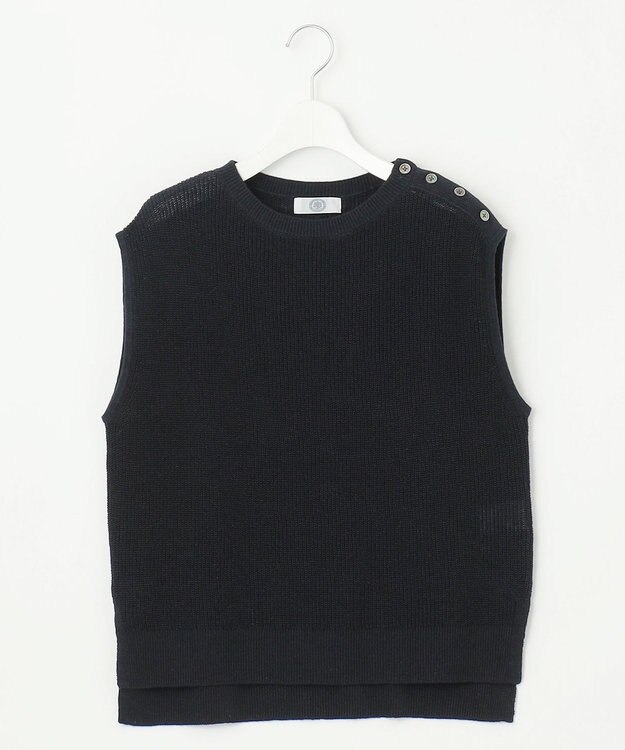 J.PRESS LADIES L 【WEB限定カラーあり】LINEN COTTON ニット ベスト ネイビー系