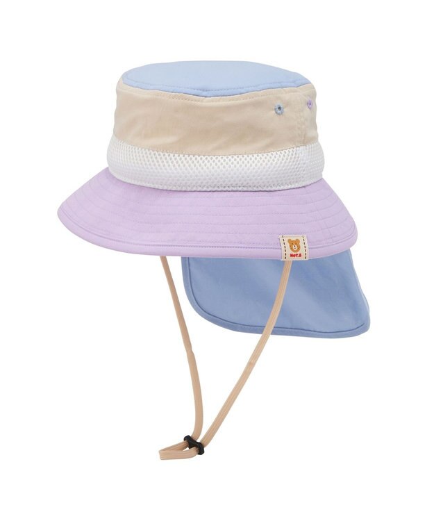 MIKI HOUSE HOT BISCUITS 【48-54cm】 日よけ付き サファリハット サックス