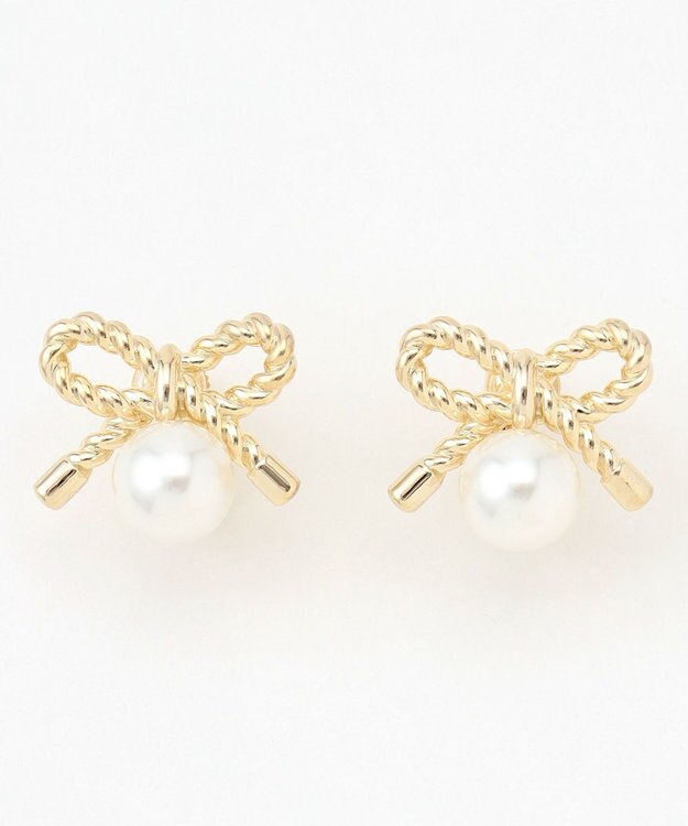 TOCCA PROMISE PEARL RIBBON EARRINGS イヤリング ゴールド系