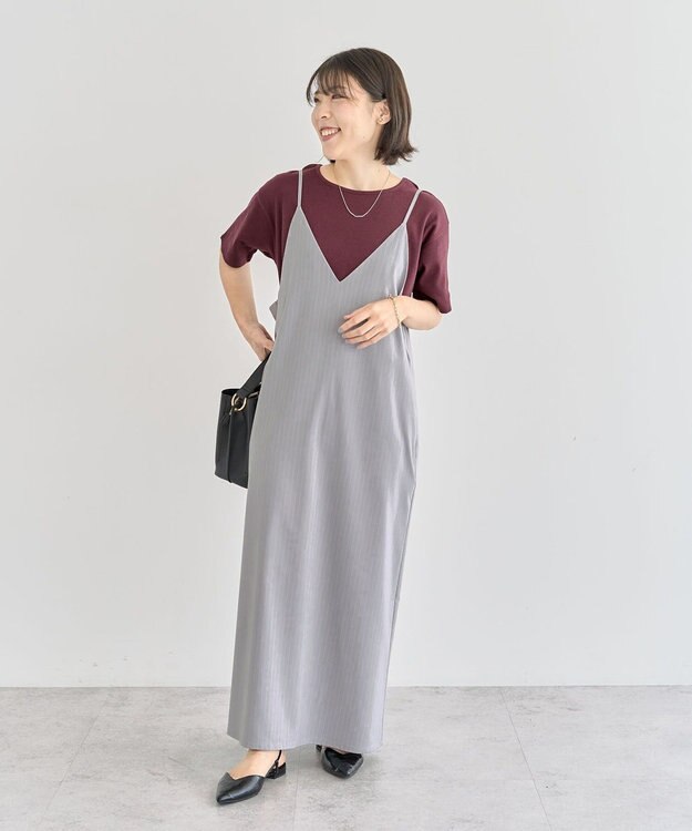 Green Parks Ｖネックキャミワンピース Gray
