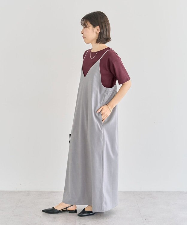 Green Parks Ｖネックキャミワンピース Gray