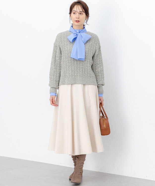 組曲 【ご好評につき追加予約 / 加藤ローサさん着用】ハンサムツイルフレア スカート アイボリー系