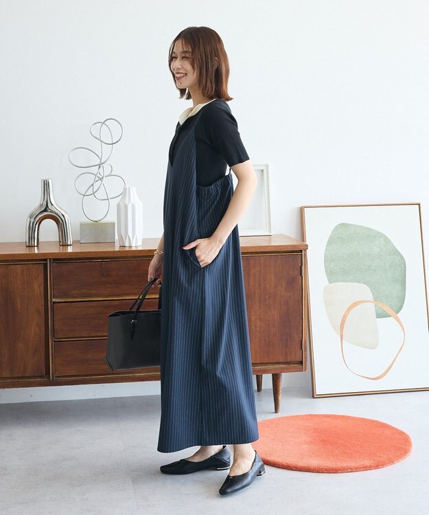 Green Parks Ｖネックキャミワンピース Navy