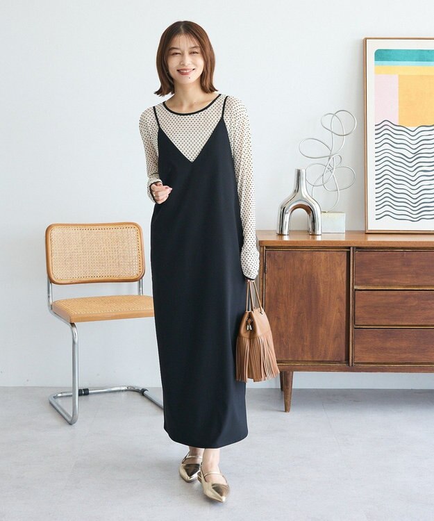 Green Parks Ｖネックキャミワンピース Black