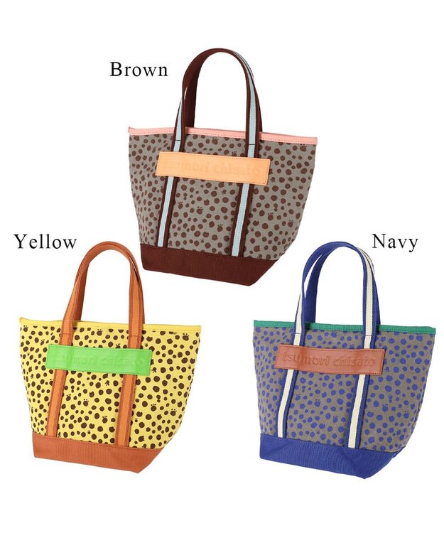 tsumori chisato CARRY コットンポルカドット ハンドバッグ Sサイズ ネイビー