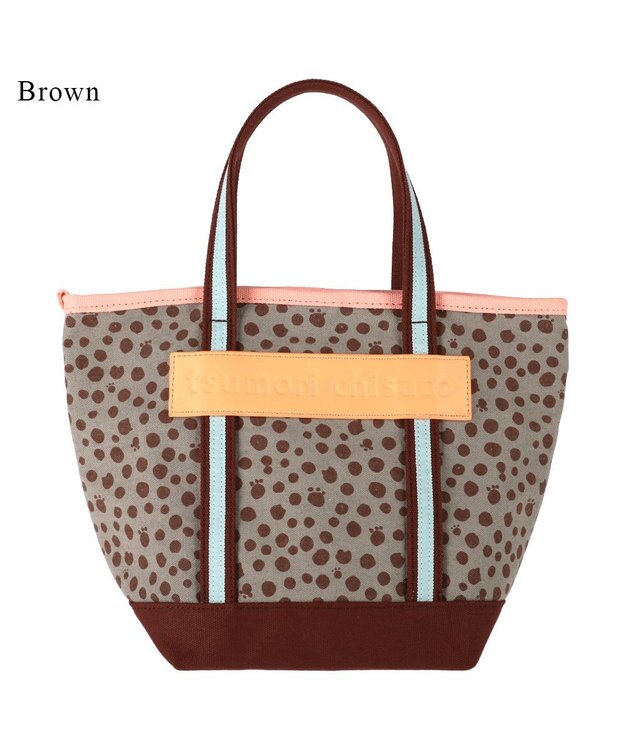 tsumori chisato CARRY コットンポルカドット ハンドバッグ Sサイズ ブラウン