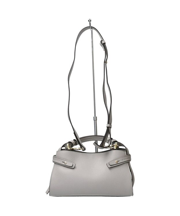 INTER-CHAUSSURES 【LORISTELLA】シュリンクレザーハンドバッグ ライトグレー