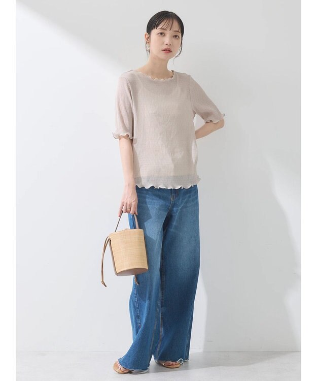 earth music&ecology シアープルオーバー Light Beige