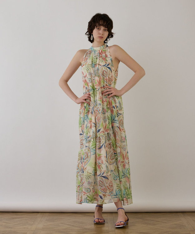 GRACE CONTINENTAL リゾートプリントティアードワンピース キナリ