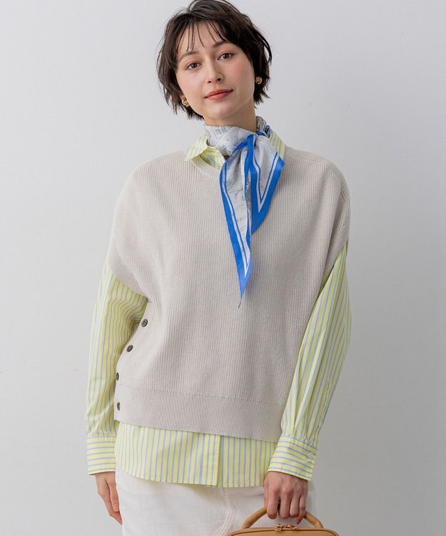 23区 【先行予約】コットンギマ ニットベスト ベージュ系