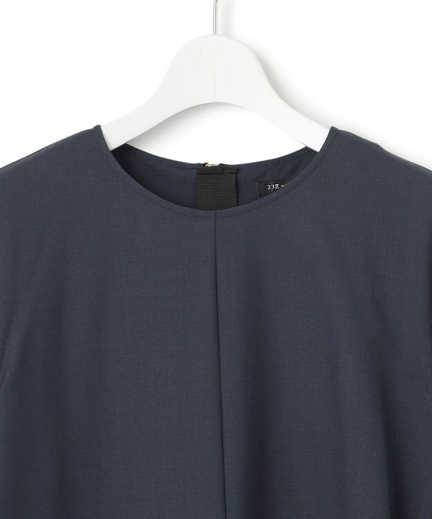 23区 【洗える】TWマットクロス ワンピース ネイビー系