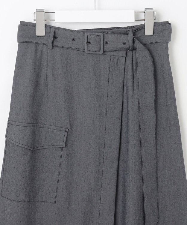 自由区 【カタログ掲載・接触冷感・UVカット・洗える】デニムライクボトムフレア スカート インディゴ