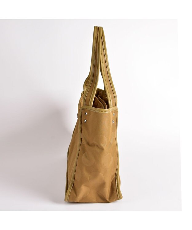 Y'SACCS ヒートエンボス ポルカドットトート Mサイズ キャメル