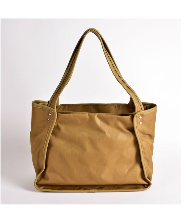 Y'SACCS ヒートエンボス ポルカドットトート Mサイズ キャメル