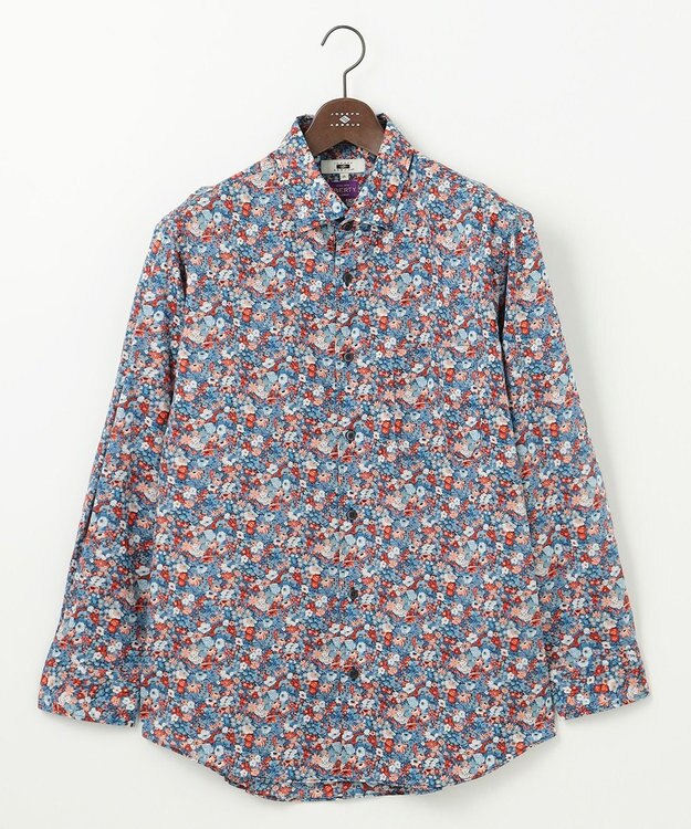 JOSEPH ABBOUD 【キングサイズ・洗える】リバティプリント シャツ ネイビー系5