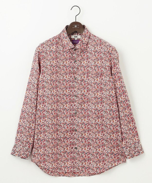 JOSEPH ABBOUD 【キングサイズ・洗える】リバティプリント シャツ ワイン系5