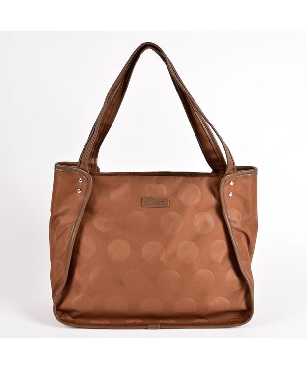 Y'SACCS ヒートエンボス ポルカドットトート Mサイズ チョコ