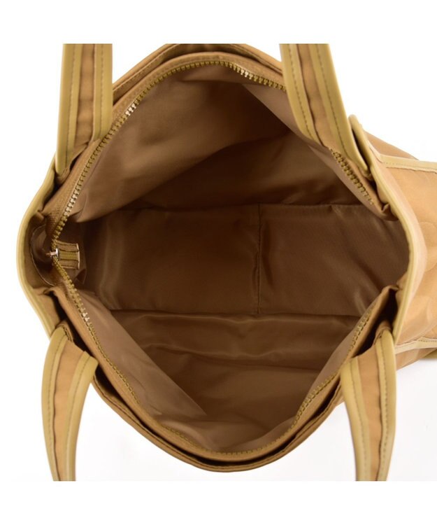 Y'SACCS ヒートエンボス ポルカドットトート Mサイズ キャメル