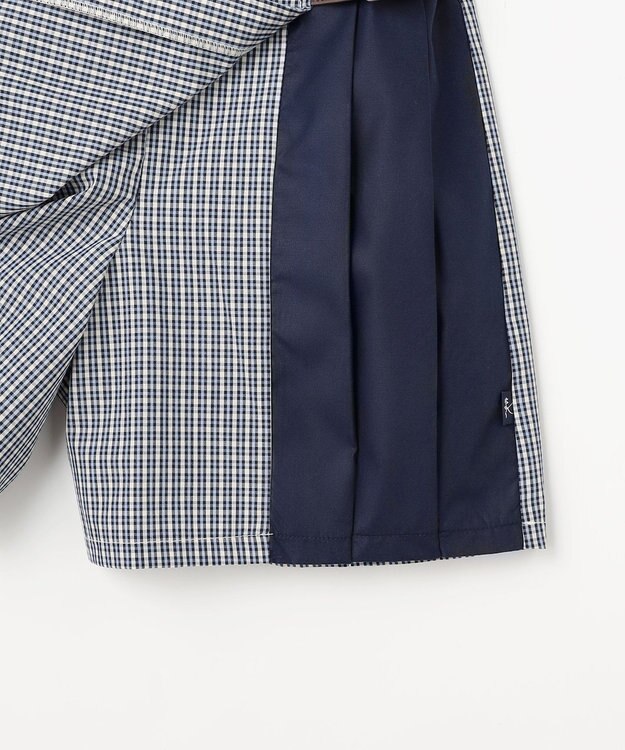 組曲 KIDS 【150-170㎝】 チェックプリーツ キュロット サックスブルー