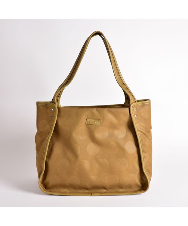 Y'SACCS ヒートエンボス ポルカドットトート Mサイズ キャメル