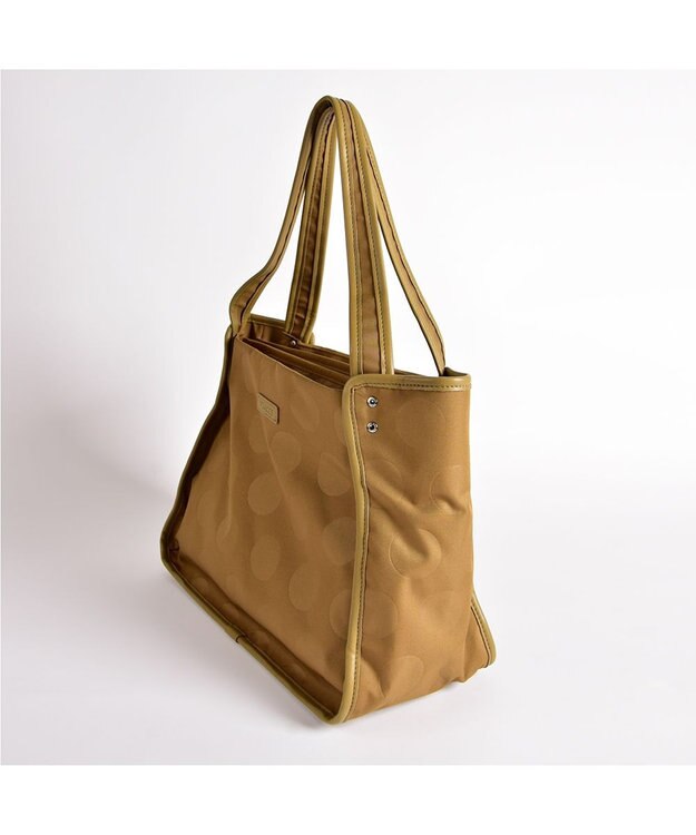 Y'SACCS ヒートエンボス ポルカドットトート Mサイズ キャメル